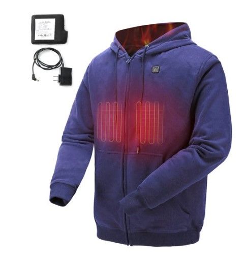 Photo 1 of COLCHAM Heated Jackets for Men Women Heated Hoodie Warm Fleece with Rechargeable Battery for Autumn Winter
SIZE S