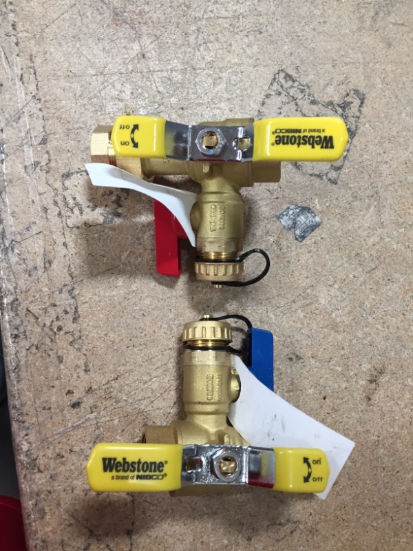 Photo 2 of  FIP Full Port Lead Free Hot & Cold Ball Valves with Pressure Relief-Tankless Water Heater Valve Kit