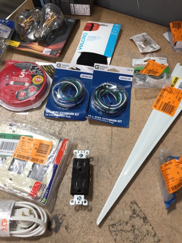 Photo 1 of ***non-refundable**
household goods
2 ceiling fan extension kits, extension cord, diablo sanding disks, light bulbs