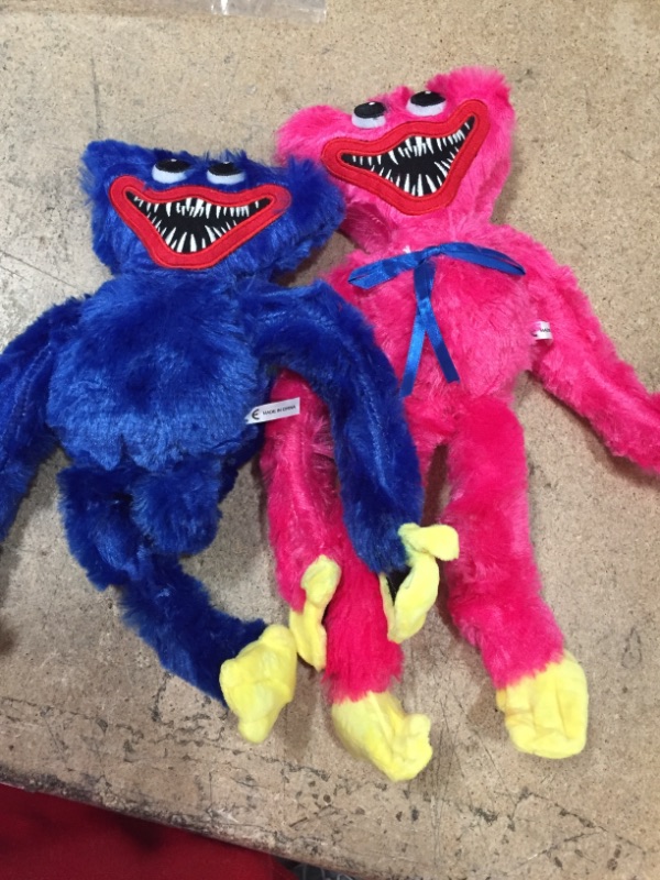 Photo 2 of  2 PC 15" Poppy The Huggy Playtime Plush Toys, Wuggy Blue and Pink Sausages Monsters Horrors Staffed Cute Dolls 40 cm (2 PC 15" Huggy WUGGY Plush (Blue and Pink))
