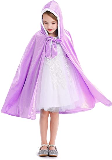 Photo 1 of Luzlen Girls Princess Cloak Hooded Cape Full Length Costume Party Cosplay Dress Up- SIZE LARGE 