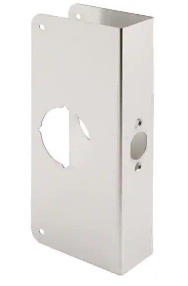 Photo 1 of 1-3/4 in. x 9 in. Thick Stainless Steel Lock and Door Reinforcer, 2-1/8 in. Single Bore, 2-3/8 in. Backset
