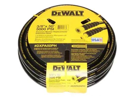 Photo 1 of 3/8 in. H x 50 ft. L 5000 PSI Replacement/Extension Pressure Washer Hose
