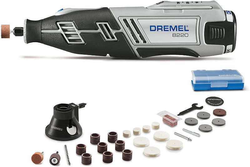 Photo 1 of (DOES NOT FUNCTION) Dremel 8220-1/28 12-Volt Max Cordless Rotary Tool Kit- Engraver, Sander, and Polisher- Perfect for Cutting, Wood Carving, Engraving, Polishing, and Detail Sanding- 1 Attachment & 28 Accessories
