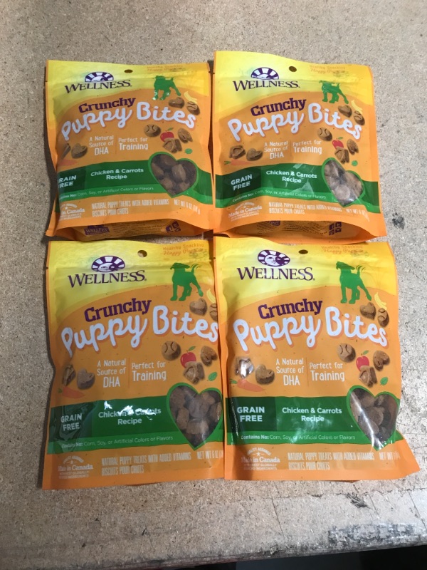 Photo 2 of *EXPIRES July 2022, NON REFUNDABLE* 
Wellness 4 Pack of Grain-Free Crunchy Puppy Bites, 6 Ounces Each, Chicken and Carrots Recipe
