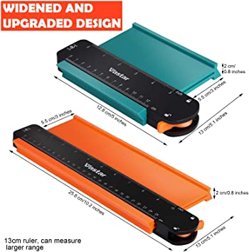 Photo 1 of Contour Gauge with Lock, Vastar 2 Pack Widen Shape Contour Duplicator Profile Tool 5” and 10”, Outline Gauge for Corners, Woodworking Templates, Tiles and Laminate
