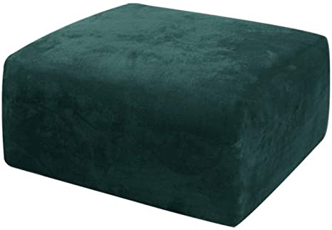 Photo 1 of ACOMOPACK Ottoman Cover Velvet Stretch Footstool SlipCover, Soft Rectangle Ottoman Cover with Elastic for Dog Cat Pet Protector Foot Rest Stool Protector in Living Room(Teal)
