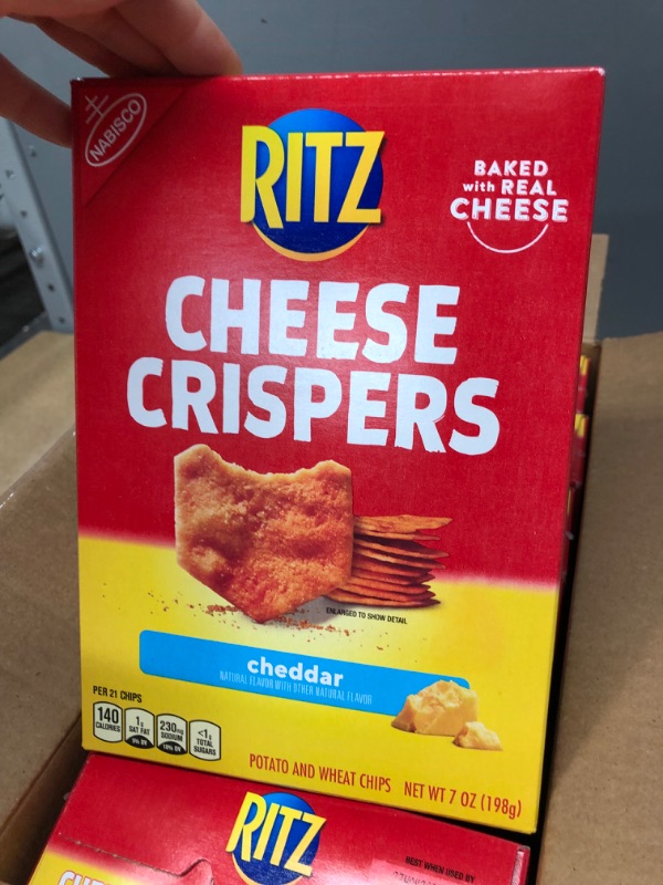 Photo 3 of **EXPIRES MAY27/2022** RITZ Cheese Crispers Cheddar Chips, 7oz- 6 PACK