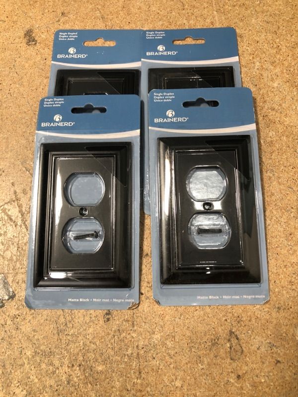 Photo 2 of ** SETS OF 4**
Black 1-Gang Duplex Outlet Wall Plate (1-Pack)