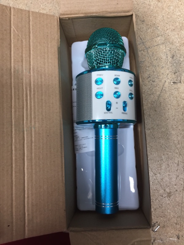 Photo 1 of Wireless Bluetooth Karaoke Microphone,Rechargeable Kids Microphone Karaoke Machine,Professional Handheld Karaoke Mic Speaker Home KTV Kids Birthday Party - Best Gifts for Kids Adults (Blue)
