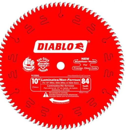 Photo 1 of 
DIABLO
10 in. x 84-Tooth Laminate/Aluminum/Plastics Circular Saw Blade