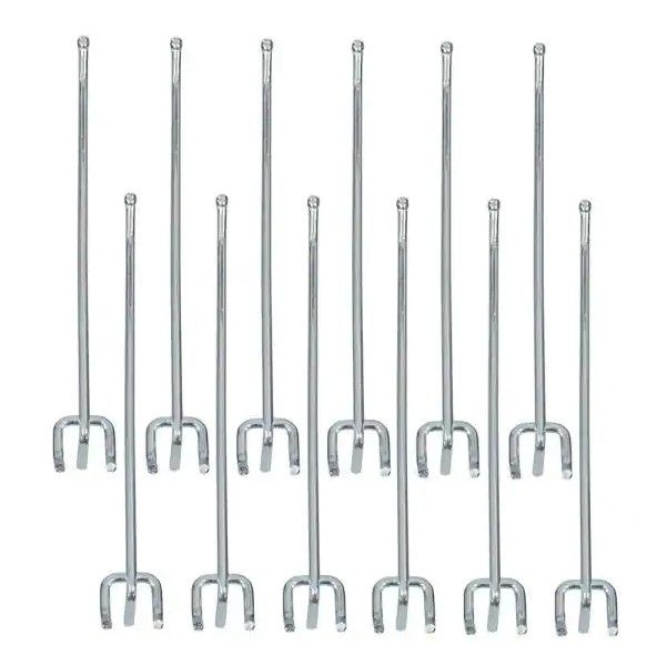Photo 1 of 
Everbilt
8 in. Zinc-Plated Steel Straight Peg Hooks (12-Pack) for 1/4 in. Pegboards