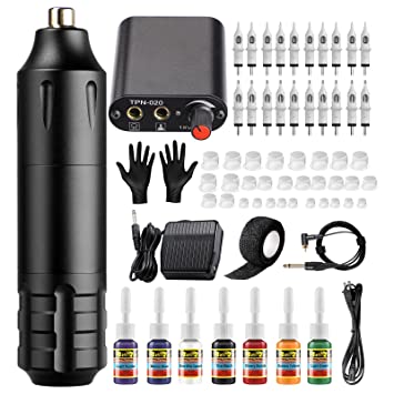 Photo 1 of Solong Tattoo Pen Kit Rotary Gun Tattoo Machine Complete Tattoo Kit Professional with 20Pcs Cartridge Needles Tattoo Power Supply 7 Tattoo Ink for Tattoo Artists SLP1KITP162-1-US
