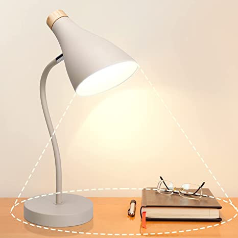 Photo 1 of WIDELUCK Metal Desk lamp Adjustable Gooseneck Table lamp, Eye-Caring White Reading Light for Girls Kids Home Office Bedroom College Dorm
