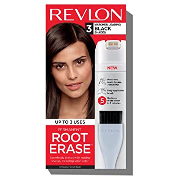 Photo 1 of *EXPIRED April 2022, NON REFUNDABLE* 
Permanent Hair Color by Revlon, Permanent Hair Dye, At-Home Root Erase with Applicator Brush for Multiple Use, 100% Gray Coverage, Black (3), 3.2 Fl Oz - 2 boxes
