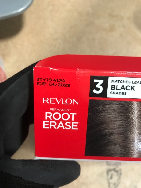 Photo 3 of *EXPIRED April 2022, NON REFUNDABLE* 
Permanent Hair Color by Revlon, Permanent Hair Dye, At-Home Root Erase with Applicator Brush for Multiple Use, 100% Gray Coverage, Black (3), 3.2 Fl Oz - 2 boxes
