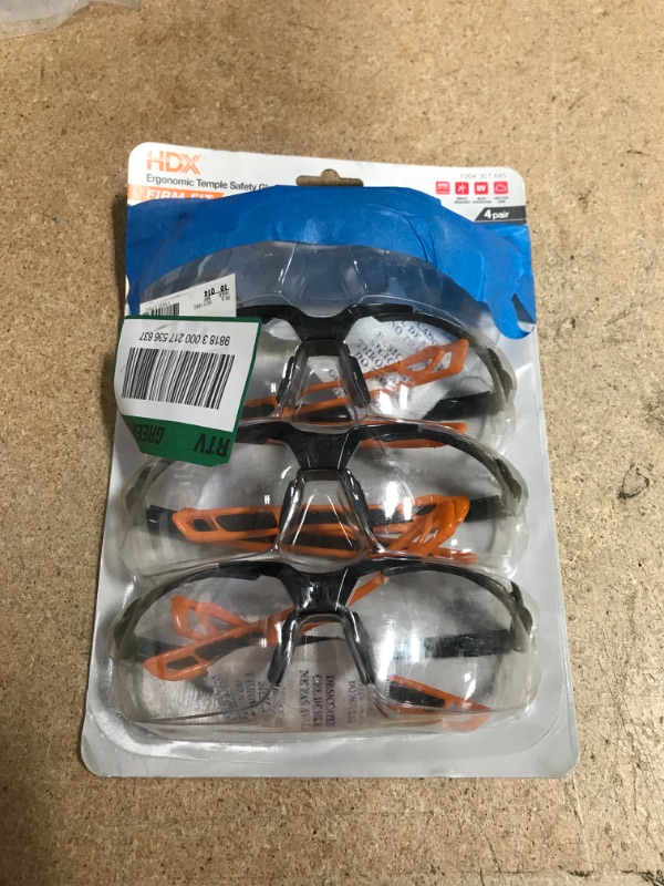 Photo 2 of HDX Firm Fit Safety Glasses, 4 Pack