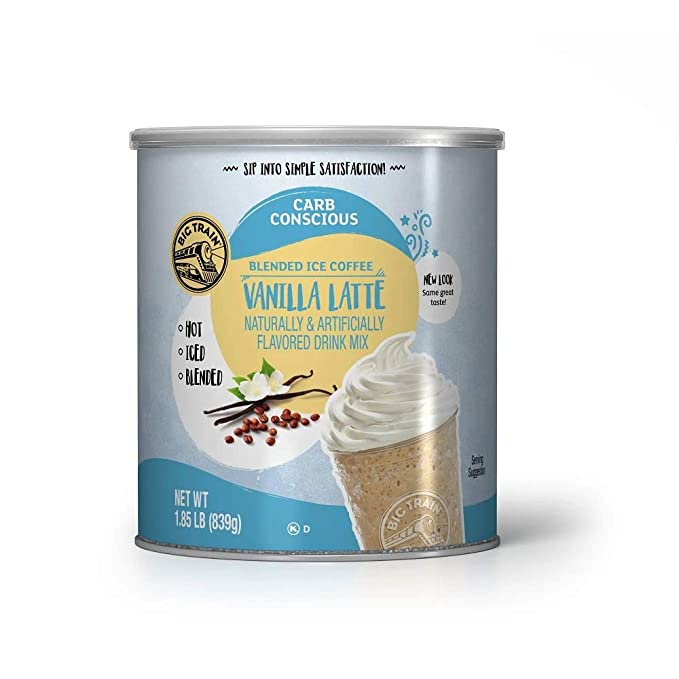 Photo 1 of ** EXP: 13 DEC 2022  ***   *** NON-REFUNDABLE***   ** SOLD AS IS***
Big Train Low Carb Blended Ice Vanilla Latte Mix, 1.85 lb Can
