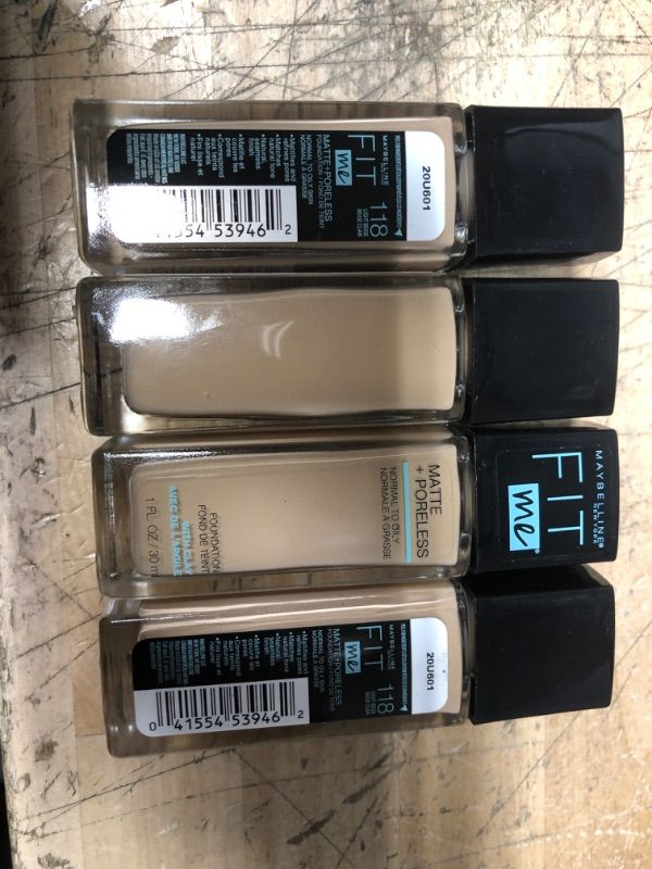 Photo 2 of ** NO EXP PRINTED**   ** NON-REFUNDABLE**   ** SOLD AS IS***   *** SETS OF 4**
Maybelline New York Fit Me Matte Plus Poreless Foundation, Light Beige, 1 Fluid Ounce
