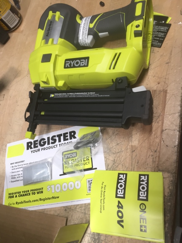 Photo 3 of RYOBI
ONE+ 18V Cordless AirStrike 18-Gauge Brad Nailer (Tool Only) with Sample Nails
