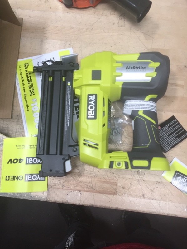 Photo 2 of RYOBI
ONE+ 18V Cordless AirStrike 18-Gauge Brad Nailer (Tool Only) with Sample Nails
