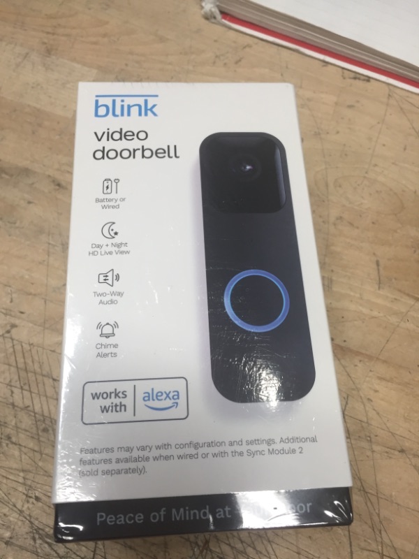 Photo 2 of Blink Video Doorbell | Two-way audio, HD video, motion and chime app alerts and Alexa enabled — wired or wire-free (Black)
