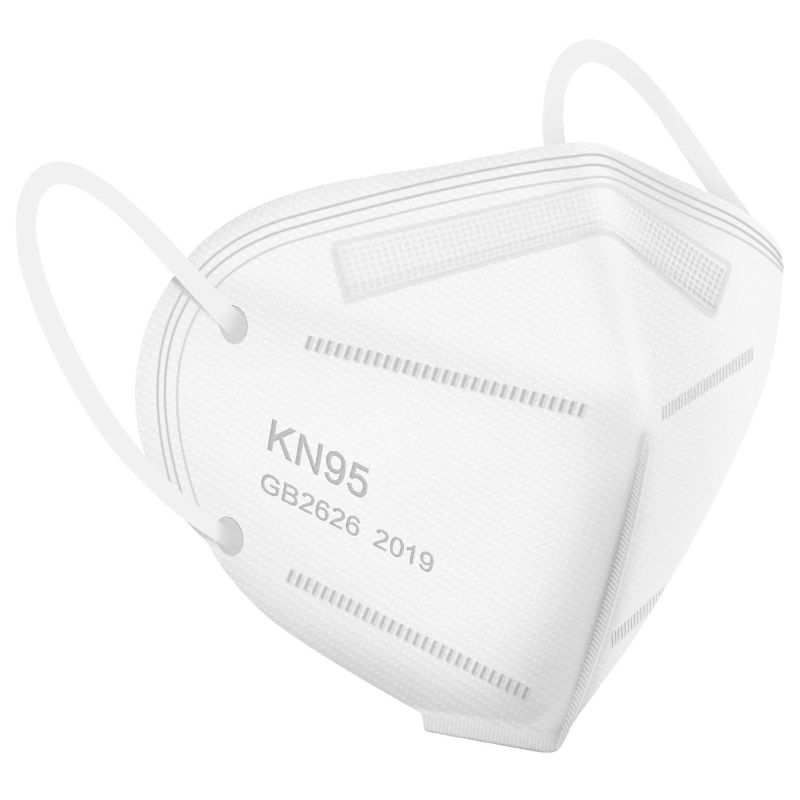 Photo 1 of KN95 Face Mask 50 Pack, WWDOLL KN95 Masks 5-Layer Breathable Mask with Elastic Earloop and Nose Bridge Clip, Dispoasable Respirator Protection Against PM2.5 White
