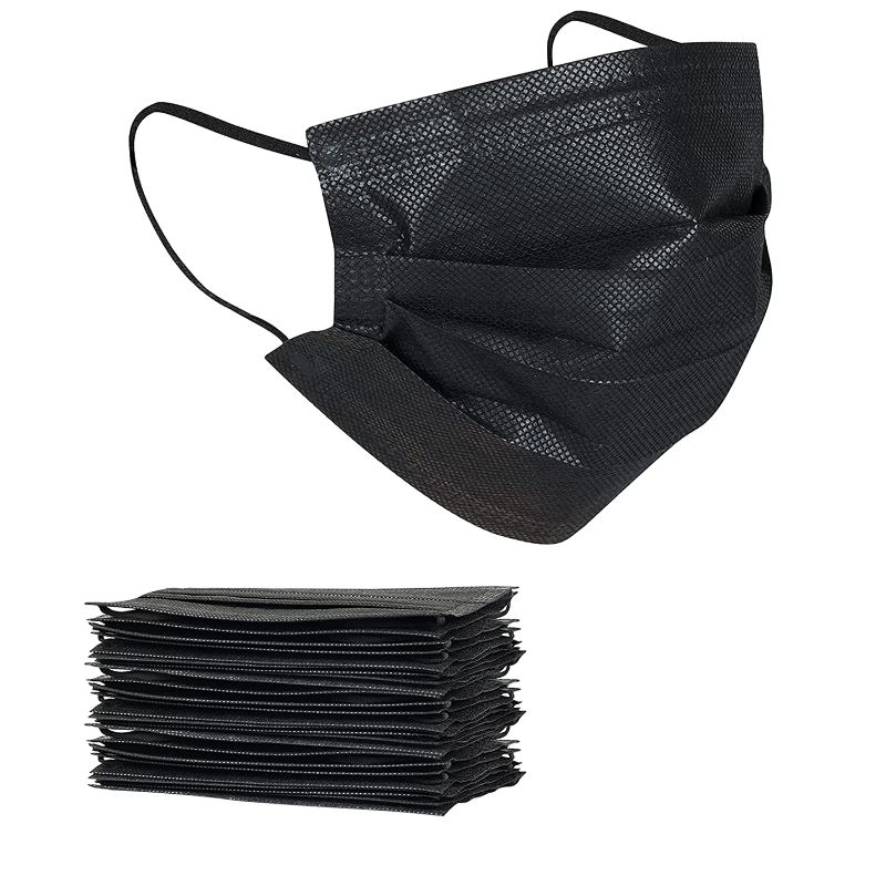 Photo 1 of Face Mask Disposable, Black Masks, 3 Ply Disposable Face Mask (200pcs, Black)
