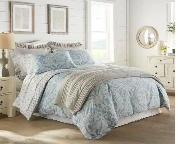 Photo 1 of 
Stone Cottage
Camden 3-Piece Blue Damask Cotton King Comforter Set