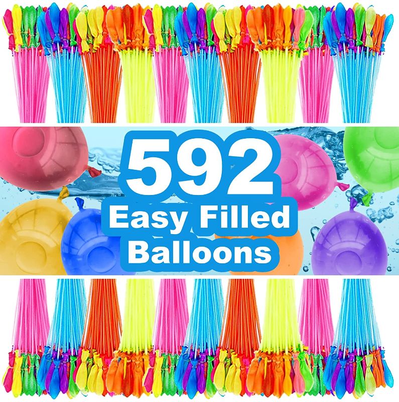 Photo 1 of  Water Balloons Instant Balloons Easy Quick Fill Balloons Splash Fun for Kids Girls Boys Balloons Set Party Games Quick Fill 592 Balloons for Outdoor Summer Funs