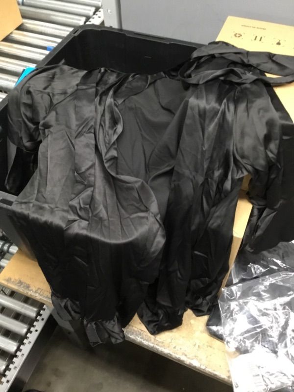 Photo 1 of Floerns Women's Ruffle Hem Belted Satin Kimono Bridesmaids Robe - XL
