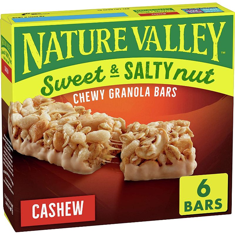 Photo 1 of **EXPIRES JUNE 2022** Nature Valley Granola Bars, Sweet and Salty Nut, Cashew, 1.2 oz, 6 ct (Pack of 6)
