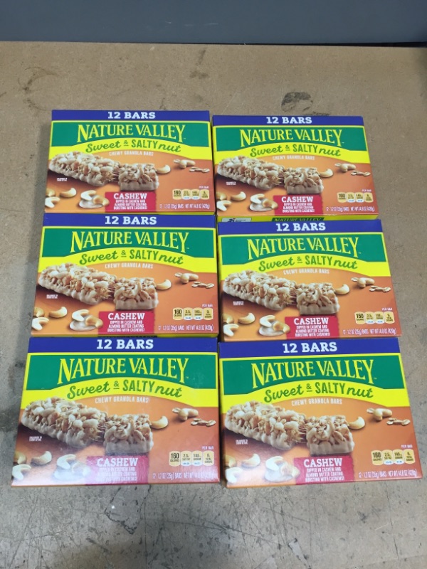 Photo 2 of **EXPIRES JUNE 2022** Nature Valley Granola Bars, Sweet and Salty Nut, Cashew, 1.2 oz, 6 ct (Pack of 6)
