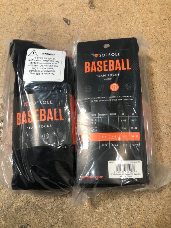 Photo 2 of ** SETS OF 2**
Sof Sole RBI Baseball Over-the-Calf Team Athletic Performance Socks for Men and Youth (2 Pairs)
Style: Men's 4-8