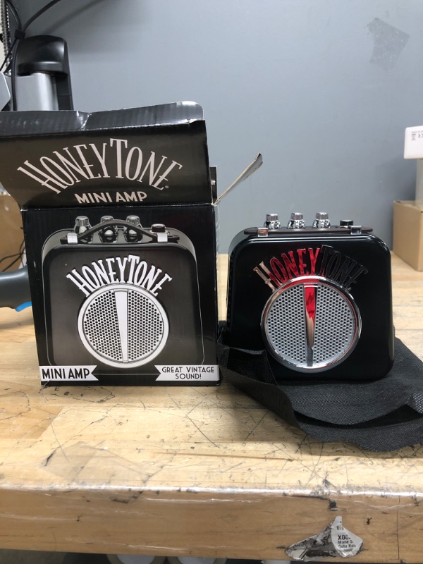 Photo 2 of Honeytone N-10 Guitar Mini Amp, Black with belt clip