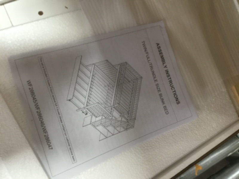 Photo 3 of ***INCOMPLETE BOX 3 OF 3***
Bunk Bed with Trundle, Twin Over Full Bed Frame with Stairway Storage Shelves and Full-Length Guardrails for Kids Teens Girls Boys, Bedroom,No Boxspring Required (Grey)
