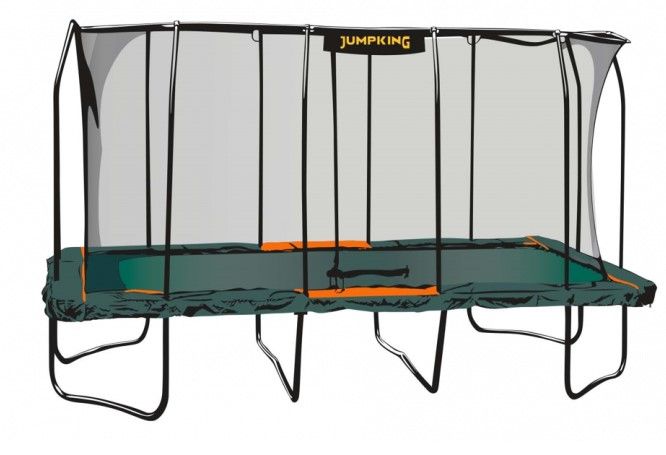 Photo 1 of **INCOMPLETE SET BOX 2 OUT OF 3** JUMPKING PRO-SERIES RECTANGULAR TRAMPOLINE 10’ X 16’, PATENTED V-SHAPED SPRING ARRANGEMENT
