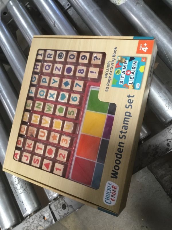 Photo 1 of 48pc Wooden Letters, Numbers, & Shapes Stamp Set - Chuckle & Roar
