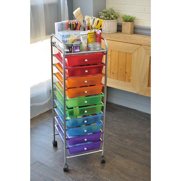 Photo 1 of 10-Drawer Metal Craft Storage Rainbow Cart
