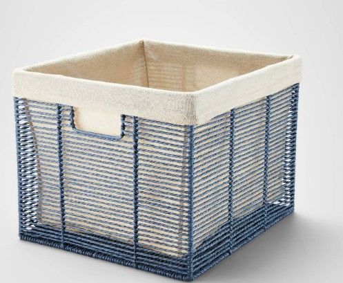 Photo 1 of 2PK-14.75" x 13" x 11" Large Lined Woven Milk Crate - Brightroom™

