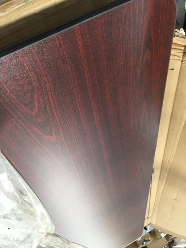 Photo 2 of Flash Furniture 8-Foot Mahogany Melamine Laminate Folding Training Table