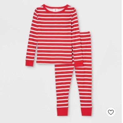 Photo 1 of (12M)Toddler Striped 100% Cotton Tight Fit Matching Family Pajama Set - Red - 6 PACK 
