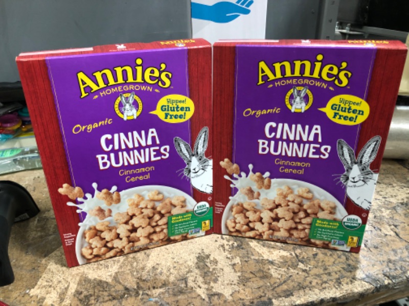 Photo 2 of ANNIE'S HOMEGROWN, Organic Cereal,Cinnabunnies, Pack of 10, Size 10 OZ - No Artificial Ingredients GMO Free 95%+ Organic Exp: 12/22 ( 2 Pack) 