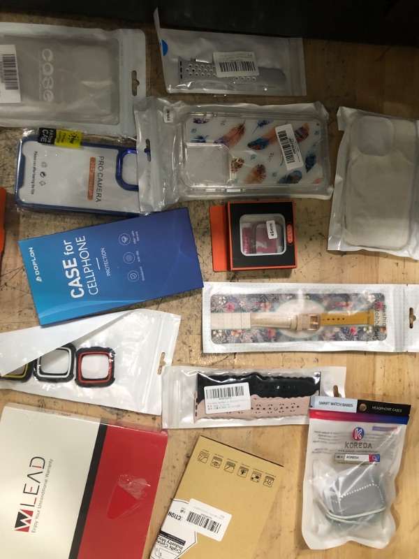 Photo 2 of 20 Pack Assorted iPhone,/Airpod/Watch Cases, Screen Protectors and Accessories Bundle 
