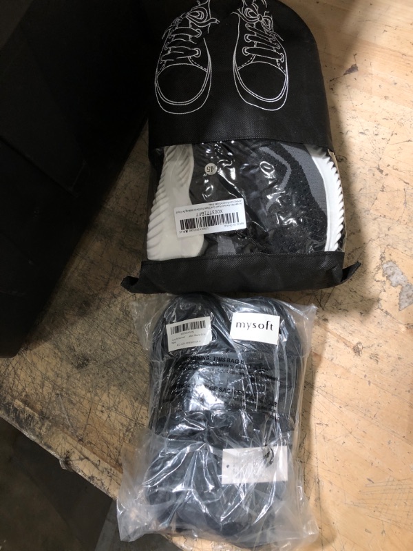 Photo 1 of 2 pack: Autper Men Memory Foam Gym Shoes Slip-On Go Walking Athletic Comfortable Shoes Sneakers?Size7-12 11.5 Black01 and Mysoft Womens Shoes 4-6