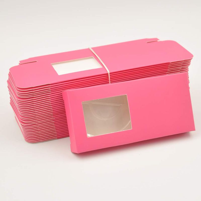 Photo 1 of 30pcs/Pack Wholesale Paper Eyelash Packaging Box Lash Boxes Package 25mm Mink Eyelashes Storage Case Makeup Bulk Vendors (PAPERBOX012-30)
