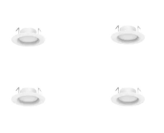 Photo 1 of 3pack- EcoSmart 4 in. White integrated LED Recessed Trim DL (4-Pack)