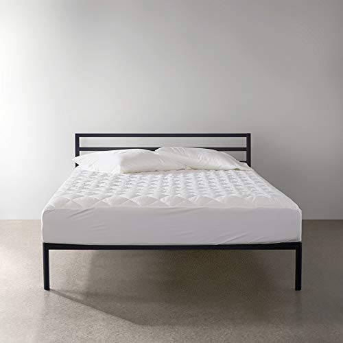 Photo 1 of **MISSING HARDWARE**
Amazon Basics Modern Metal Platform Bed Frame with Headboard - 14 Inch Leg Height, King Size, Black
