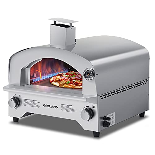 Photo 1 of GASLAND OUTDOORS Pizza Oven, PZ101S Propane Pizza Oven with 13" Pizza Stone, Stainless Steel Portable Gas Fired Pizza Maker for Garden, Camping, Party, Catering Event, Backyard, CSA Certified
