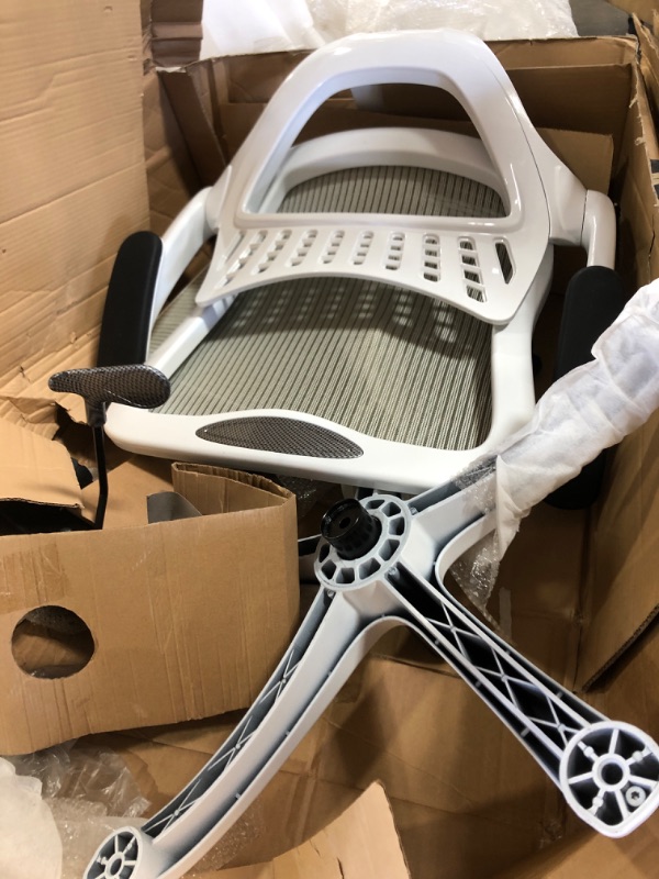 Photo 2 of Office Star Mesh Back & Seat, 2-to-1 Synchro & Lumbar Support Managers Chair, White
